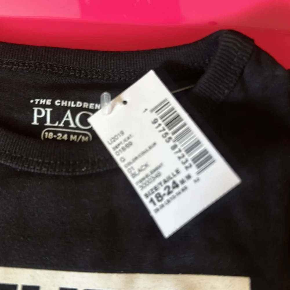 THE CHILDREN’S PLACE THE BIRTHDAY DUDE TEE: BLACK: NWT: SZ 18-24 MTH